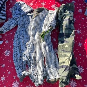 Gerber Kids One Piece Footies - Gray, Green, Camouflage